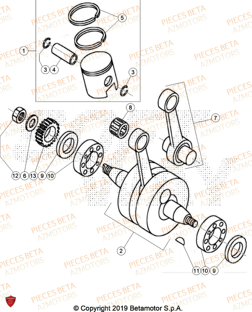 Vilebrequin BETA Pièces BETA REV 80 JUNIOR - (2024)