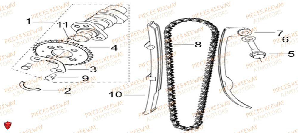 Arbre A Cames KEEWAY Pieces KEEWAY RKS 125 Euro4