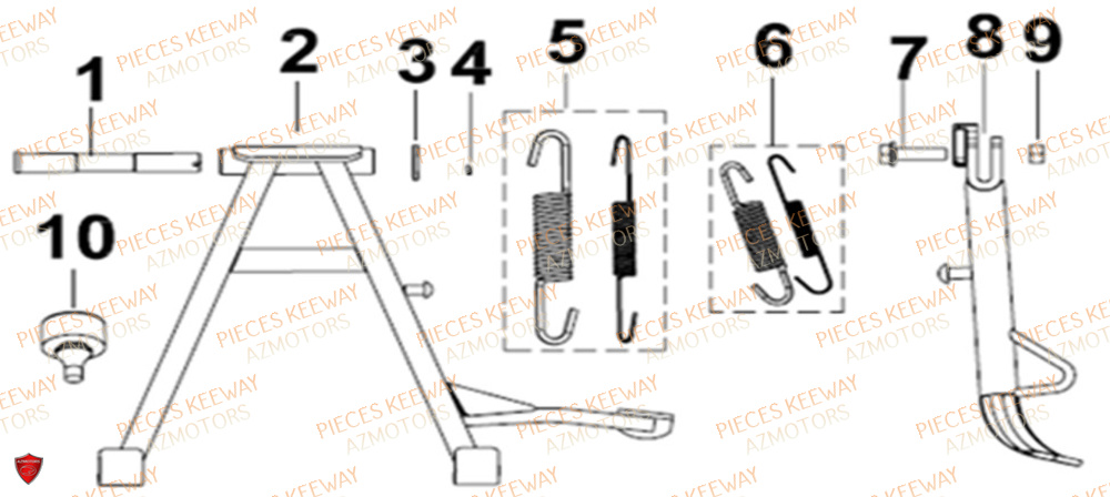 Bequille KEEWAY Pieces KEEWAY RKS 125 Euro4