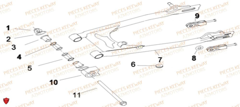 Bras Oscillant KEEWAY Pieces KEEWAY RKS 125 Euro4