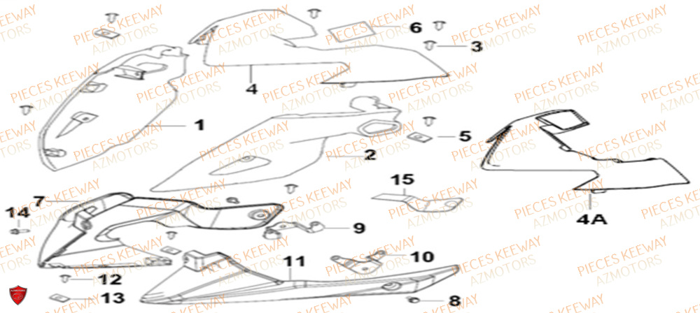 CARENAGES AVANT KEEWAY RKS 125 EURO 4