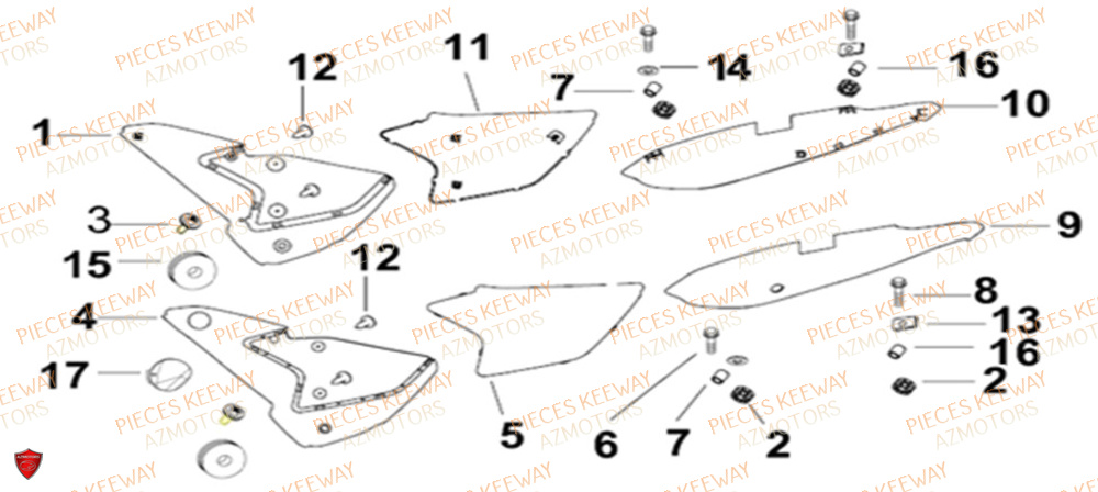 Carenages Lateraux KEEWAY Pieces KEEWAY RKS 125 Euro4