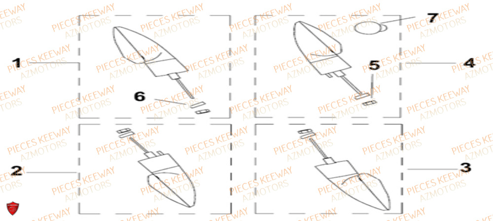 Clignotant KEEWAY Pieces KEEWAY RKS 125 Euro4