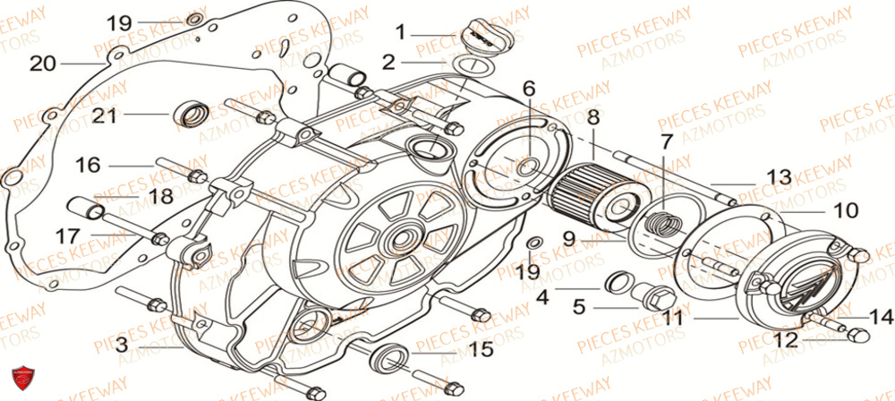 Couvercle Embrayage KEEWAY Pieces KEEWAY RKS 125 Euro4