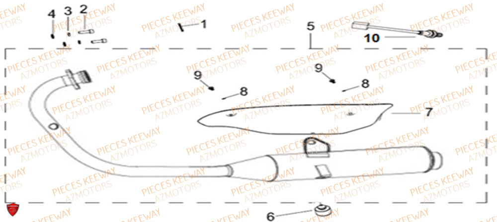 Echappement KEEWAY Pieces KEEWAY RKS 125 Euro4