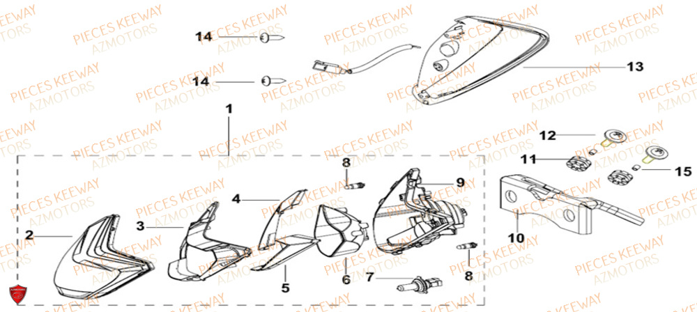 Eclairage KEEWAY Pieces KEEWAY RKS 125 Euro4