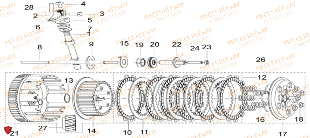 Embrayage KEEWAY Pieces KEEWAY RKS 125 Euro4