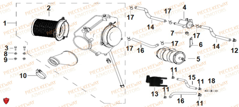 Filtre A Air KEEWAY Pieces KEEWAY RKS 125 Euro4