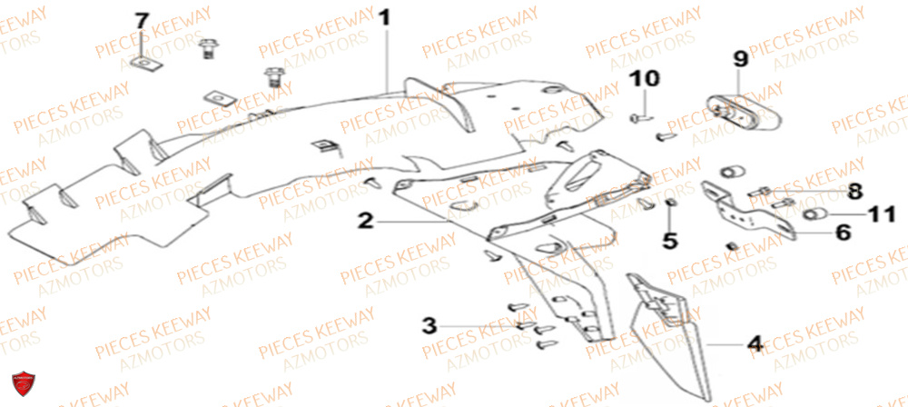 Garde Boue Arriere KEEWAY Pieces KEEWAY RKS 125 Euro4