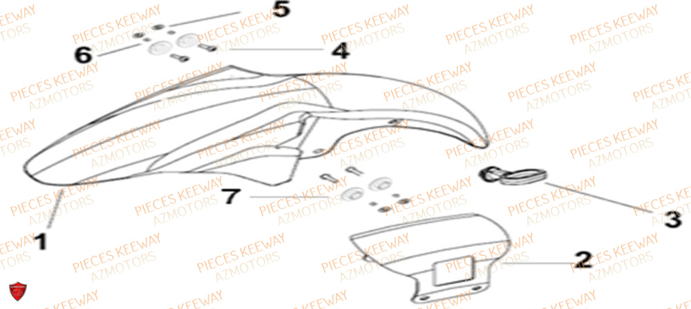 Garde Boue Avant KEEWAY Pieces KEEWAY RKS 125 Euro4