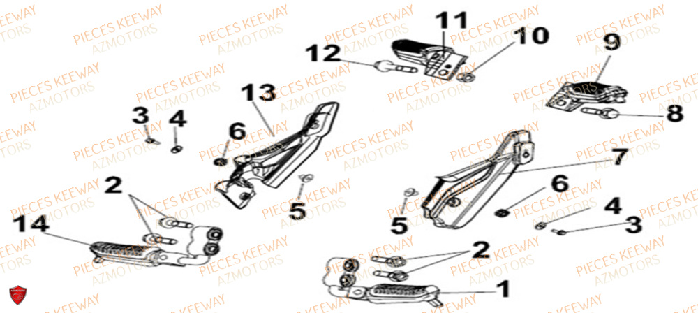 Repose Pied KEEWAY Pieces KEEWAY RKS 125 Euro4