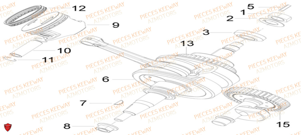 Vilebrequin KEEWAY Pieces KEEWAY RKS 125 Euro4