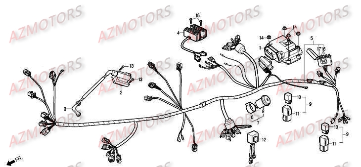 Systeme Electrique AZMOTORS Pièces Moto DAELIM ROADSPORT 125cc
