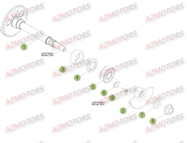Vilebrequin   Piston   Contre Arbre BETA Pièces Beta RR 4T 350 Enduro - 2012