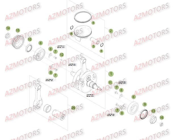 Vilebrequin   Piston   Contre Arbre 2 BETA Pièces Beta RR 4T 400 Enduro - 2014