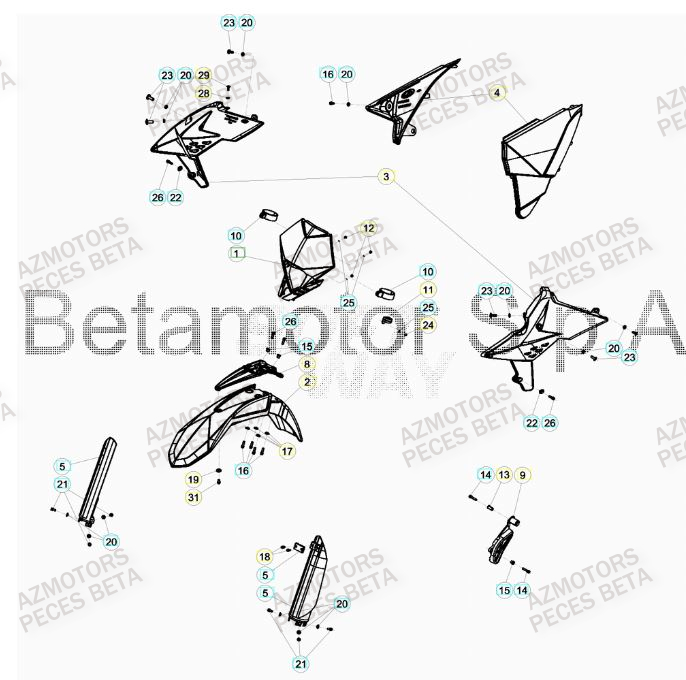 CARENAGE AVANT BETA RR 4T 480 15