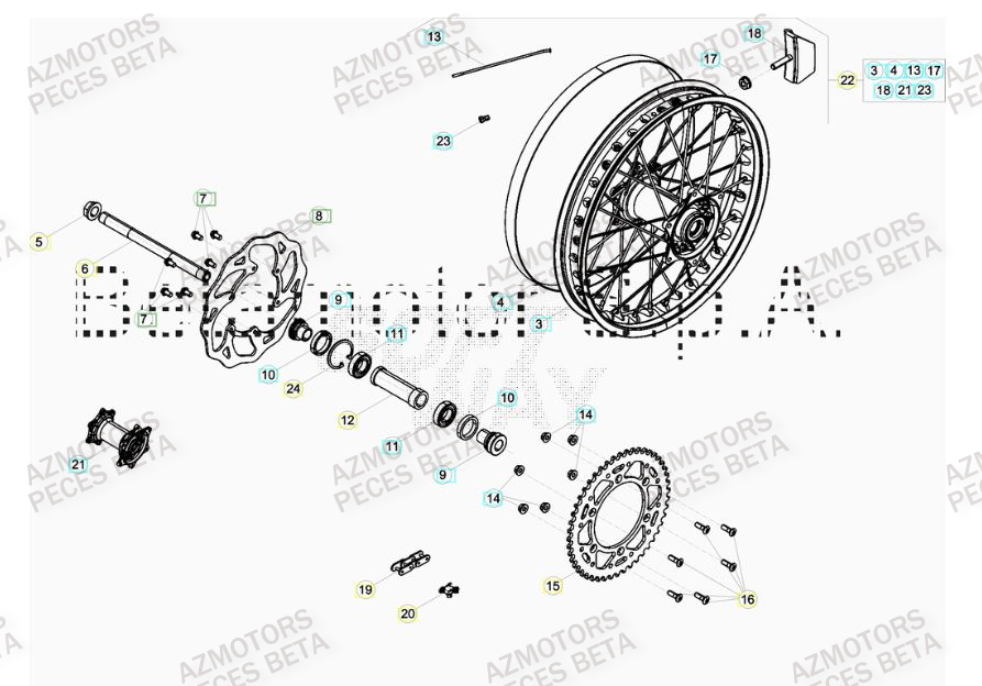 ROUE ARRIERE BETA RR 4T 480 15