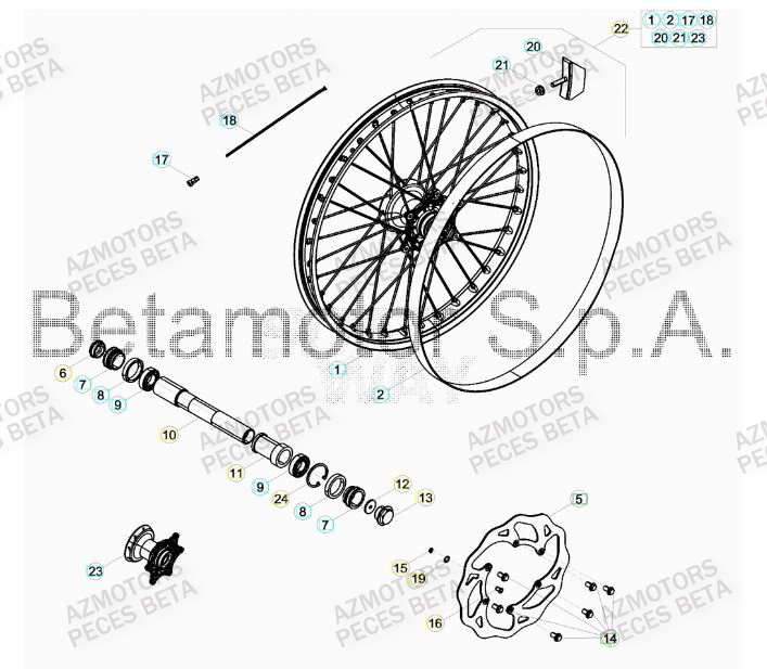 Roue Avant BETA Pièces Beta RR 4T 480 Enduro - 2015