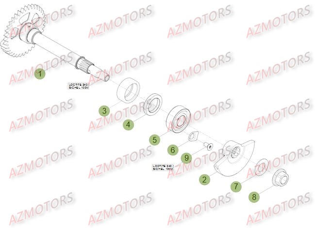Vilebrequin   Piston   Contre Arbre BETA Pièces Beta RR 4T 498 Enduro - 2014