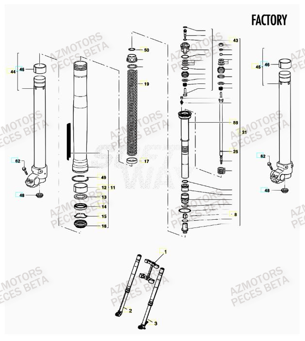 FOURCHE DU No SERIE 0200861 A 0200946 BETA RR FACTORY 450 11