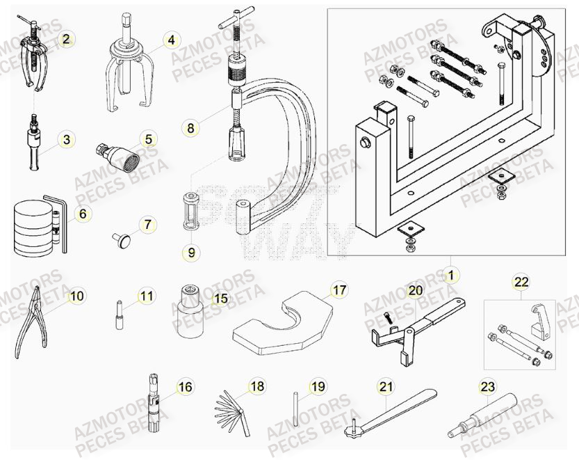 Outils BETA Pièces BETA RR 450CC FACTORY 4T - [2011]