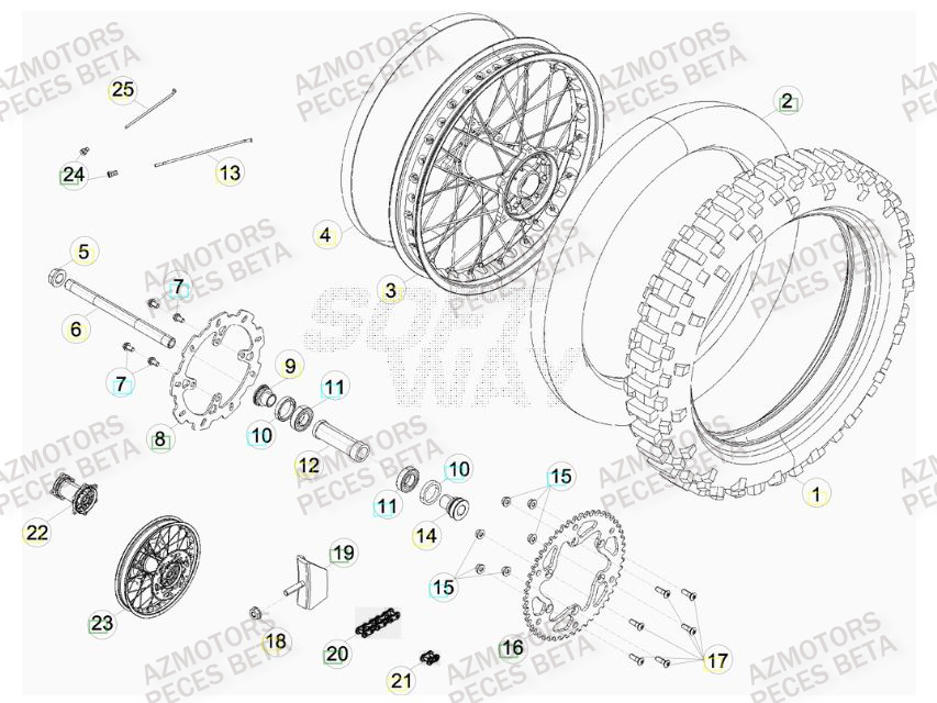 Roue Arriere BETA Pièces BETA RR 450CC FACTORY 4T - [2011]