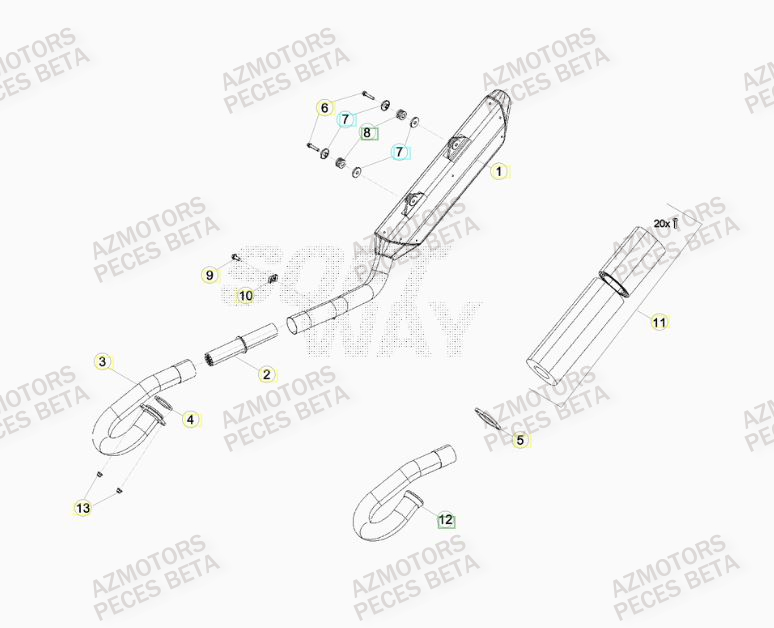 Echappement BETA Pièces BETA RR RACING 4T 400 - [2014]