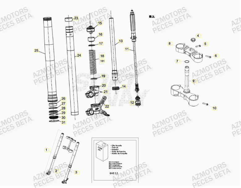 Fourche Du No Serie 0100903 A 0101106 BETA Pièces BETA RR RACING 4T 400 - [2014]