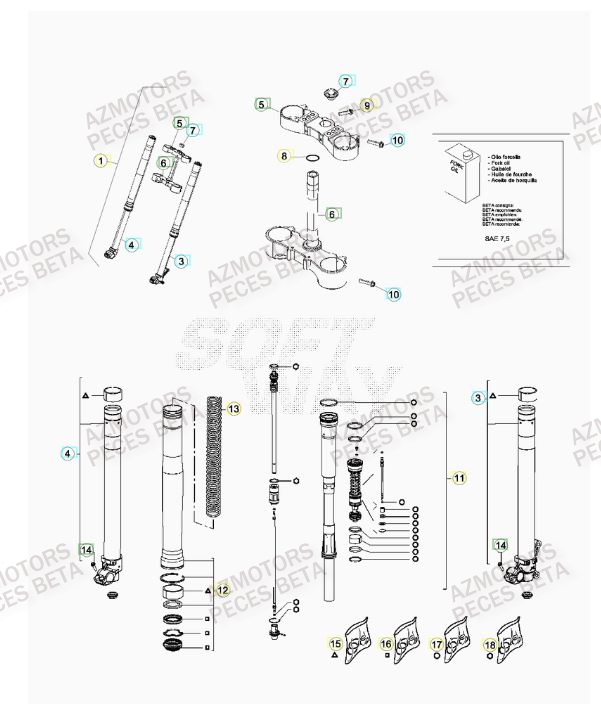 Fourche Du No Serie 0150069 A 0159999 BETA Pièces BETA RR RACING 4T 400 - [2014]