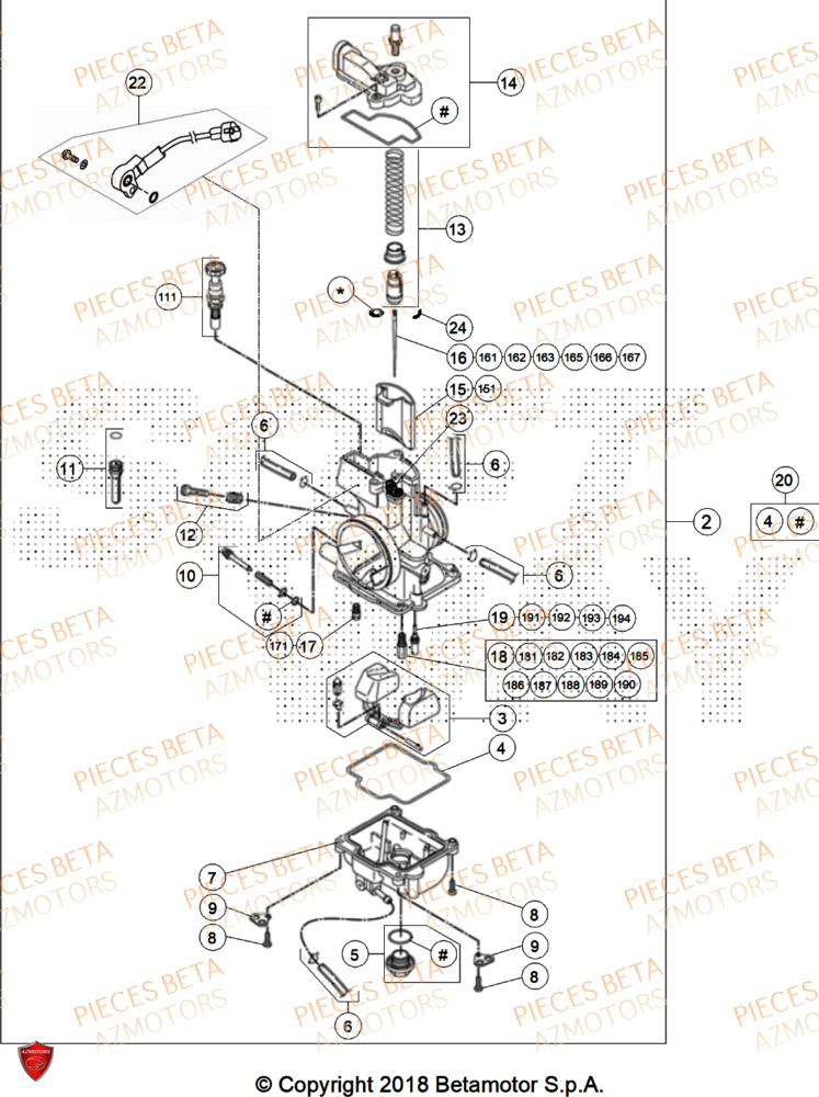 Carburateur BETA Pièces Beta RR 125 2T X-PRO - 2025