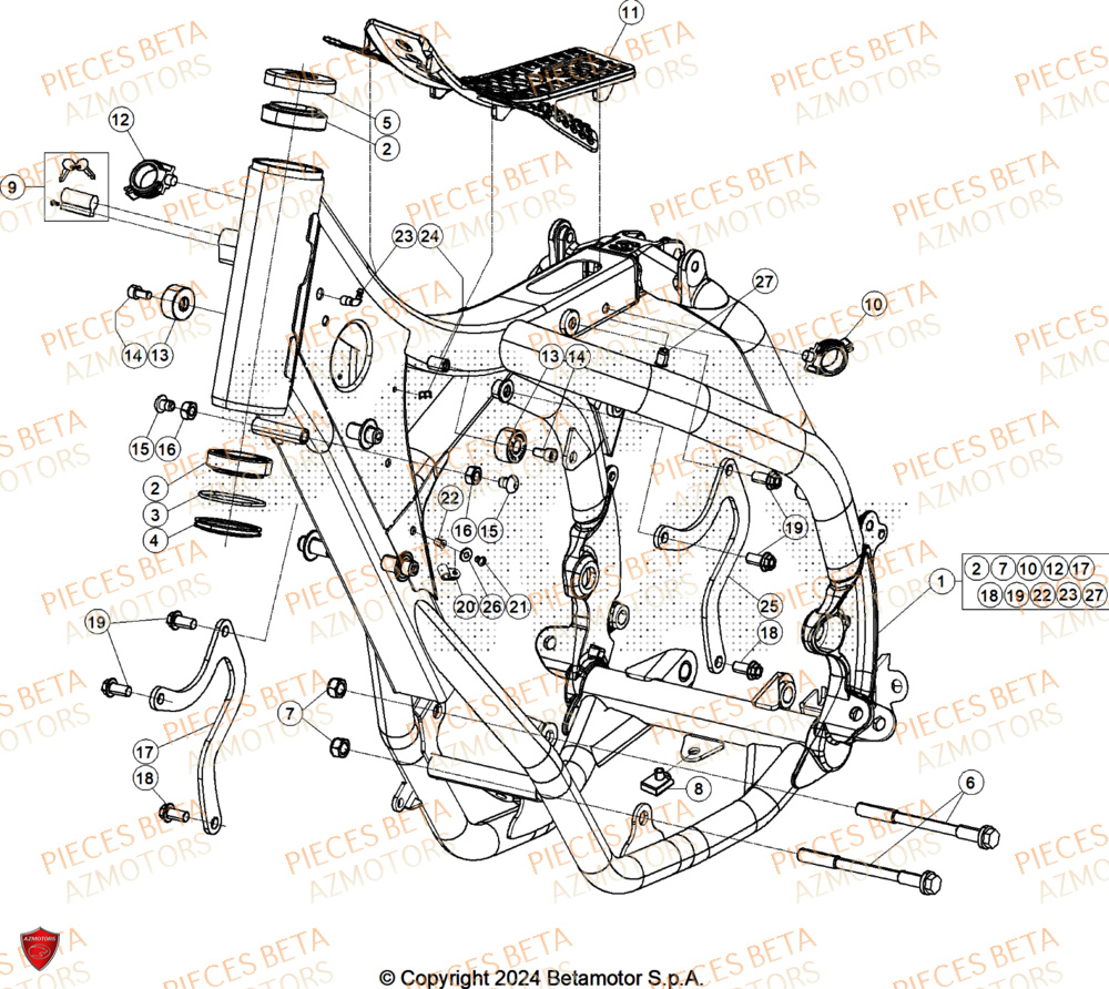 Chassis BETA Pièces Beta RR 125 2T X-PRO - 2025