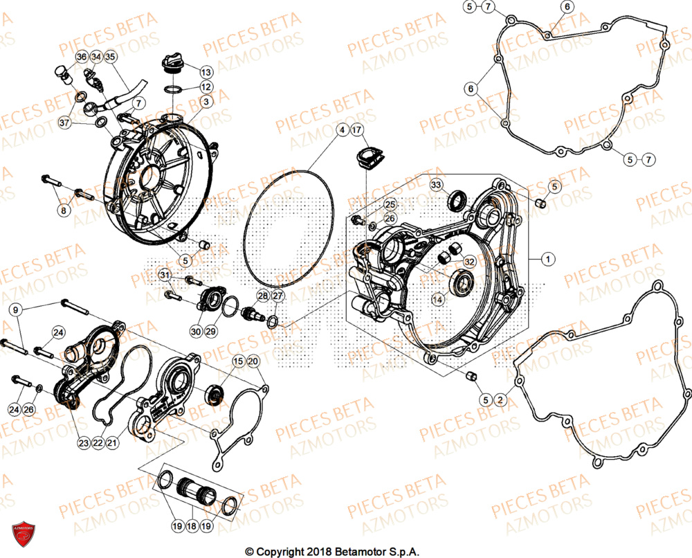 Couvercle Embrayage BETA Pièces Beta RR 125 2T X-PRO - 2025