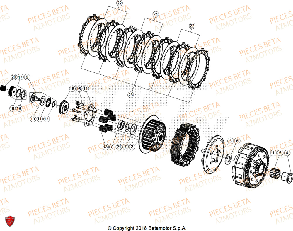 Embrayage BETA Pièces Beta RR 125 2T X-PRO - 2025