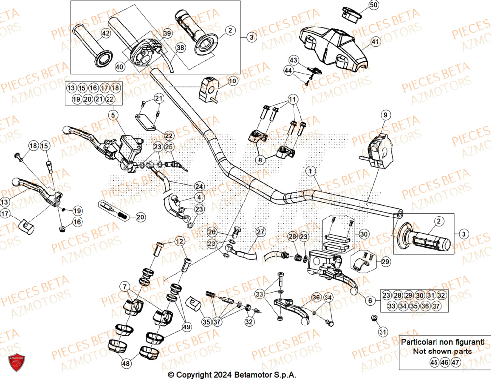 Guidon BETA Pièces Beta RR 125 2T X-PRO - 2025