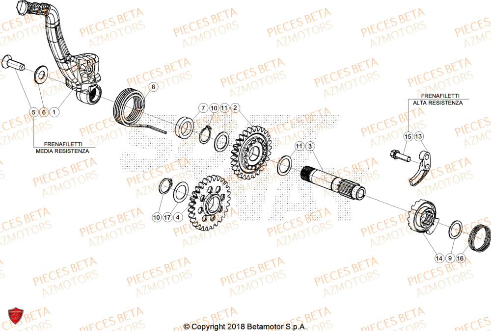 Kick Starter BETA Pièces Beta RR 125 2T X-PRO - 2025