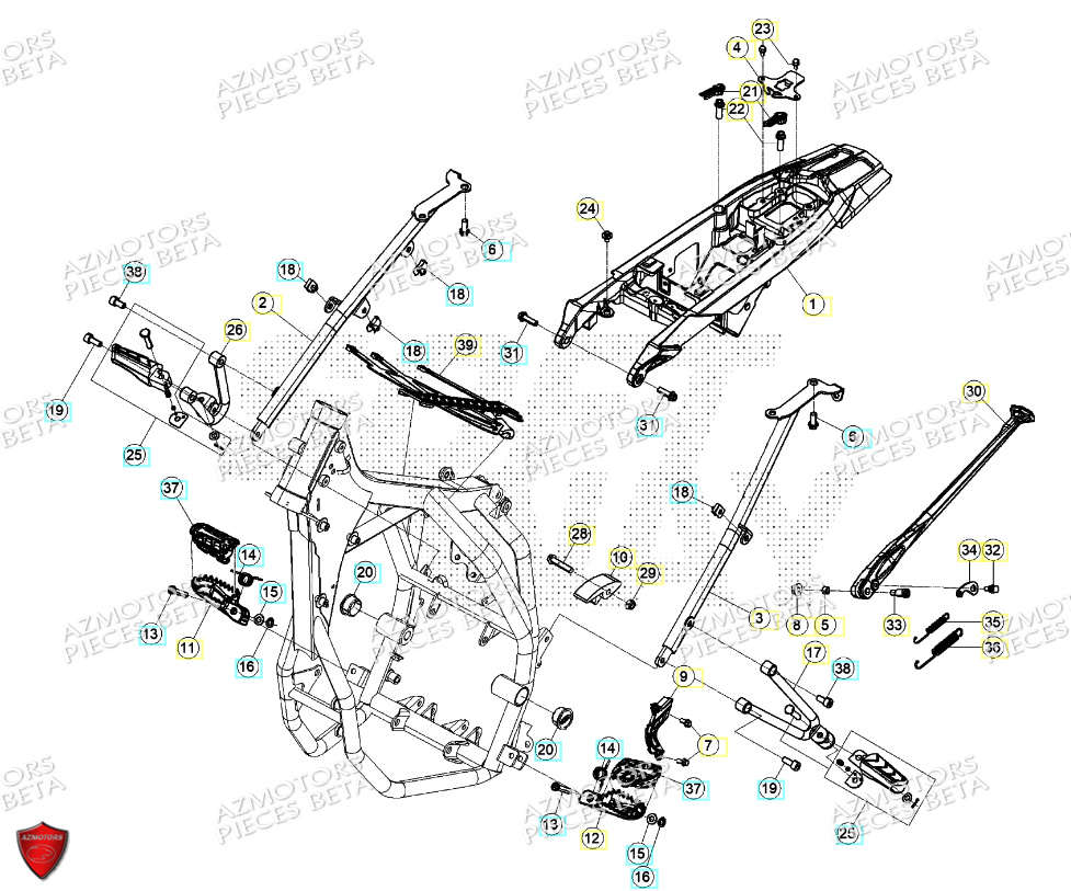 Accessoires Du Chassis BETA Pièces Beta ENDURO RR 125 4T R 2024