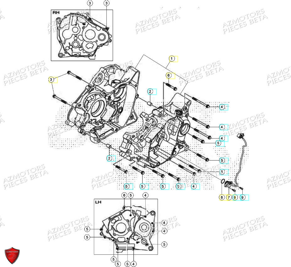 Carter Moteur BETA Pièces Beta ENDURO RR 125 4T R 2024