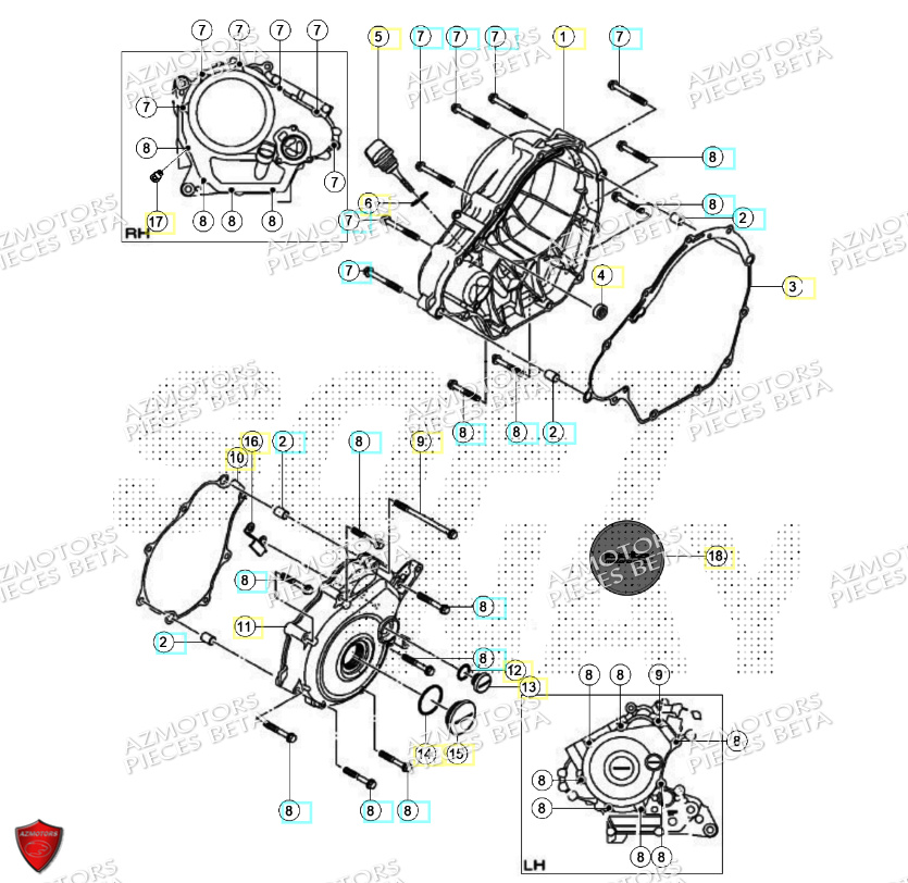 Couvercle Carter BETA Pièces Beta ENDURO RR 125 4T R 2024