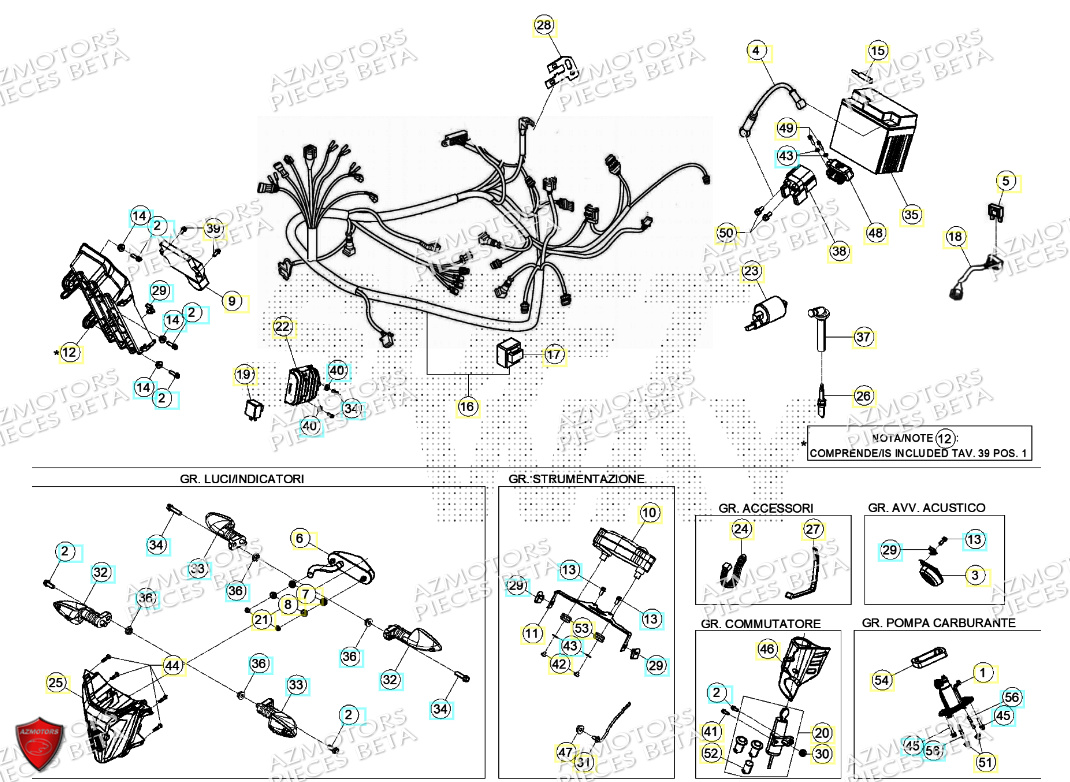 Installation Electrique BETA Pièces Beta ENDURO RR 125 4T R 2024