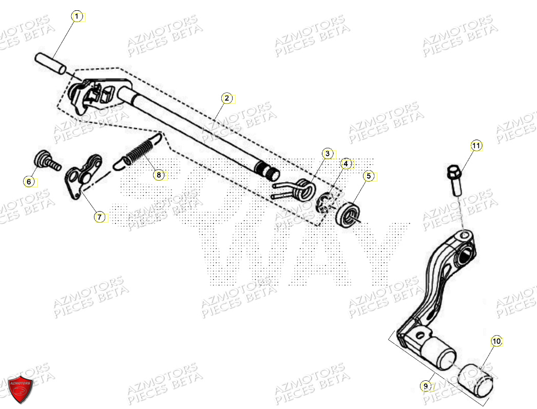 Levier Boite A Vitesses BETA Pièces Beta ENDURO RR 125 4T R 2024