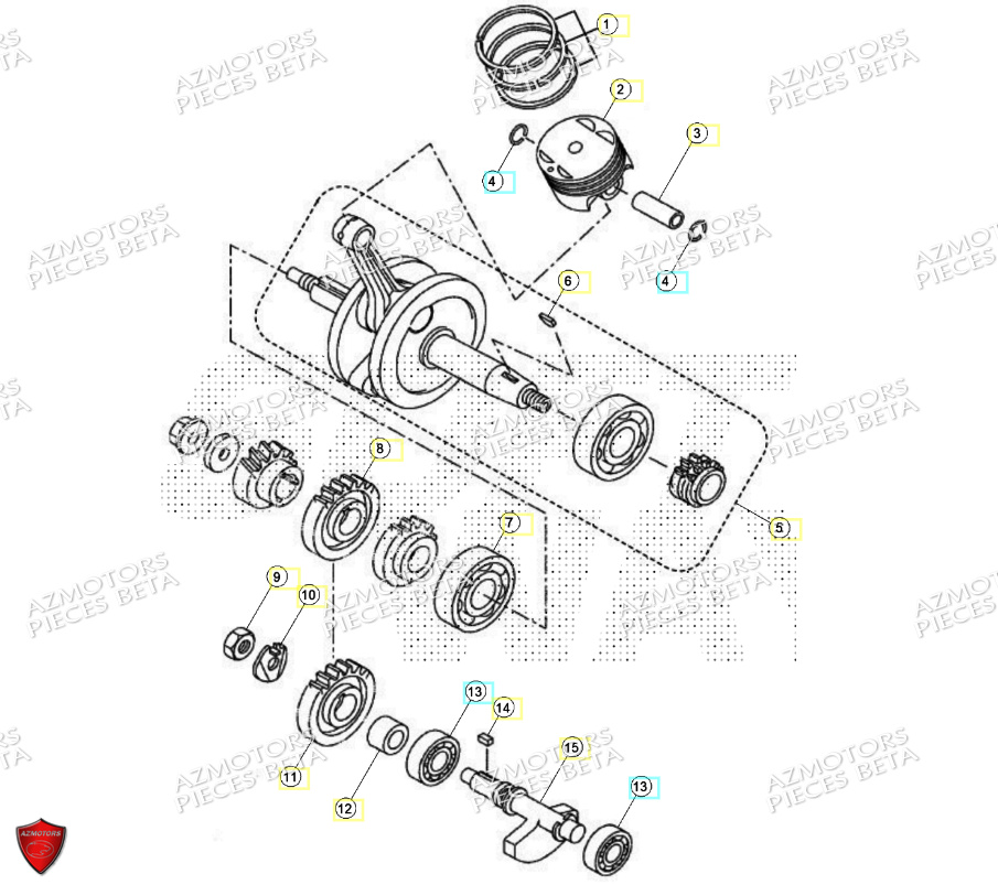 Vilebrequin Piston BETA Pièces Beta ENDURO RR 125 4T R 2024