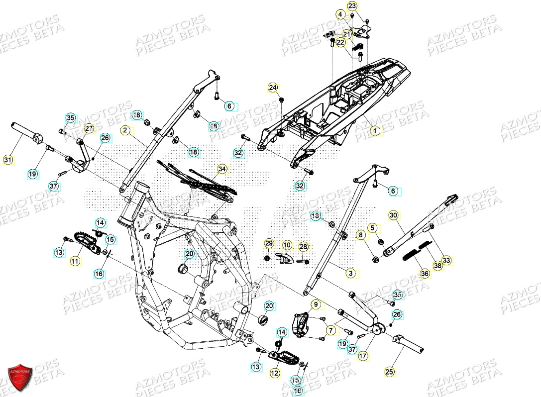 Accessoires Du Chassis BETA Pièces Beta ENDURO RR 125 4T T 2023