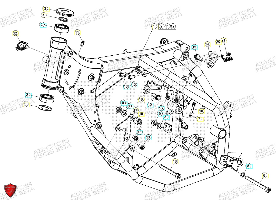 Chassis BETA Pièces Beta ENDURO RR 125 4T T 2023