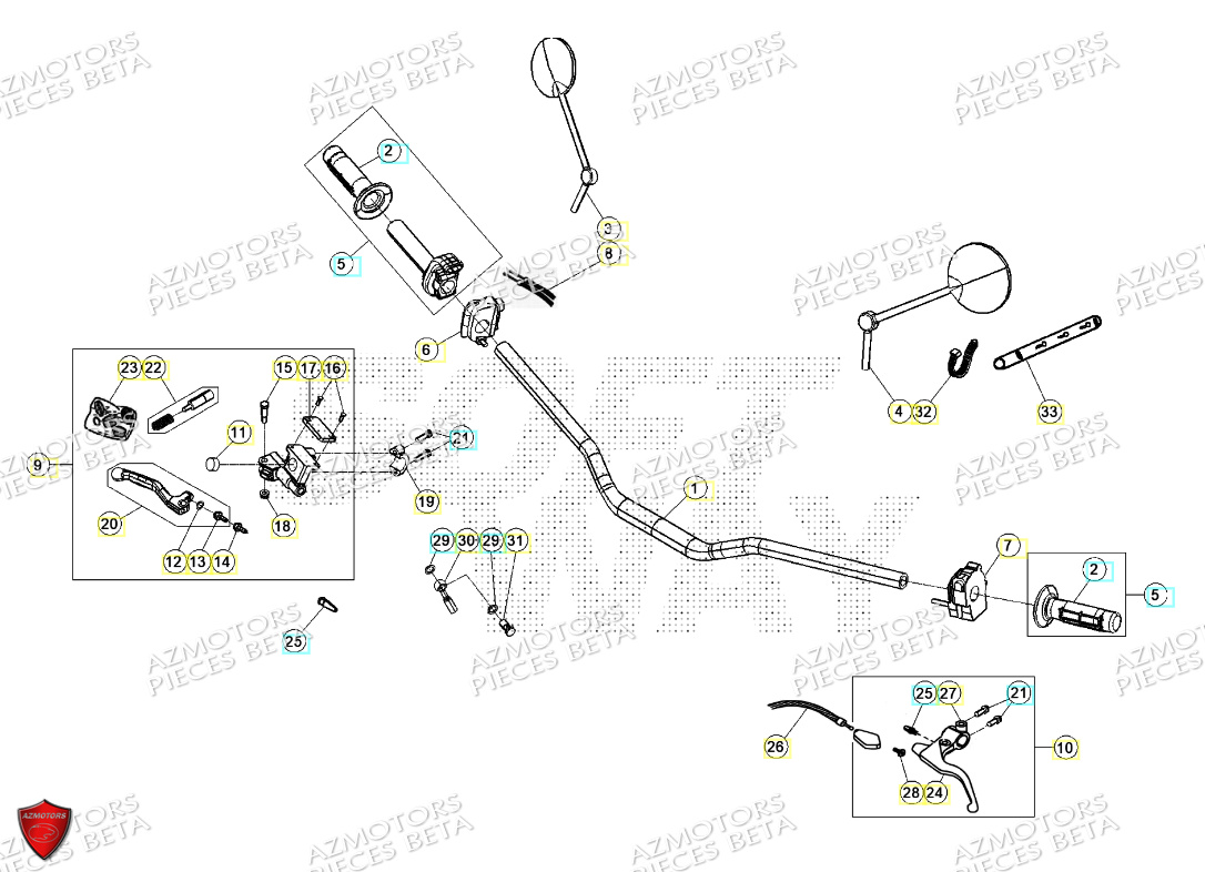 COMMANDES GUIDON BETA RR 125 4T T 2023