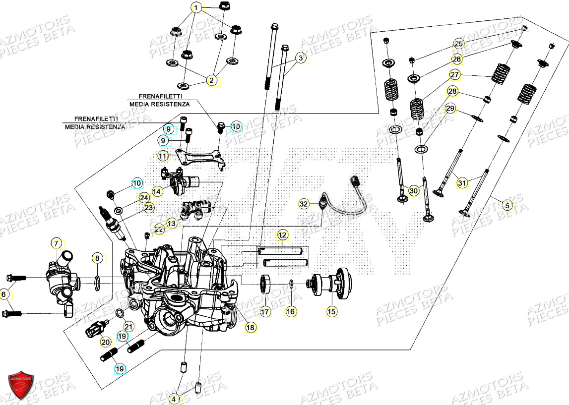 Culasse BETA Pièces Beta ENDURO RR 125 4T T 2023