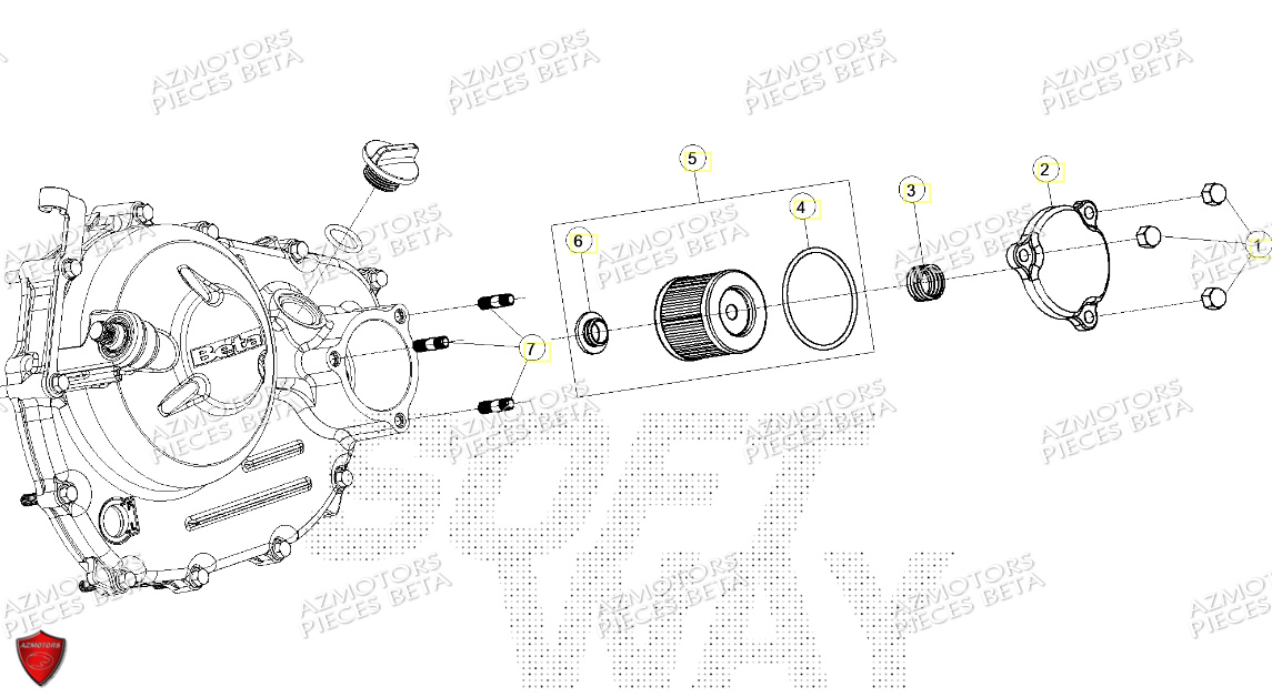 Filtre A Huile BETA Pièces Beta ENDURO RR 125 4T T 2023