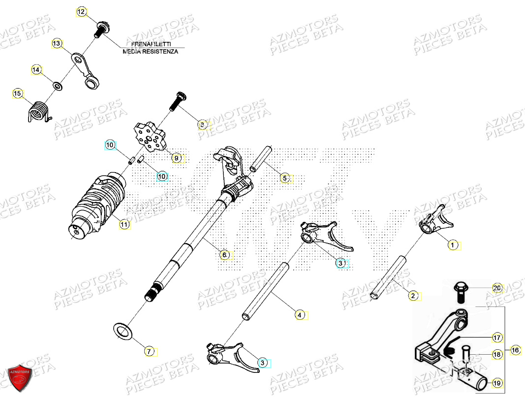 Levier Boite A Vitesse BETA Pièces Beta ENDURO RR 125 4T T 2023