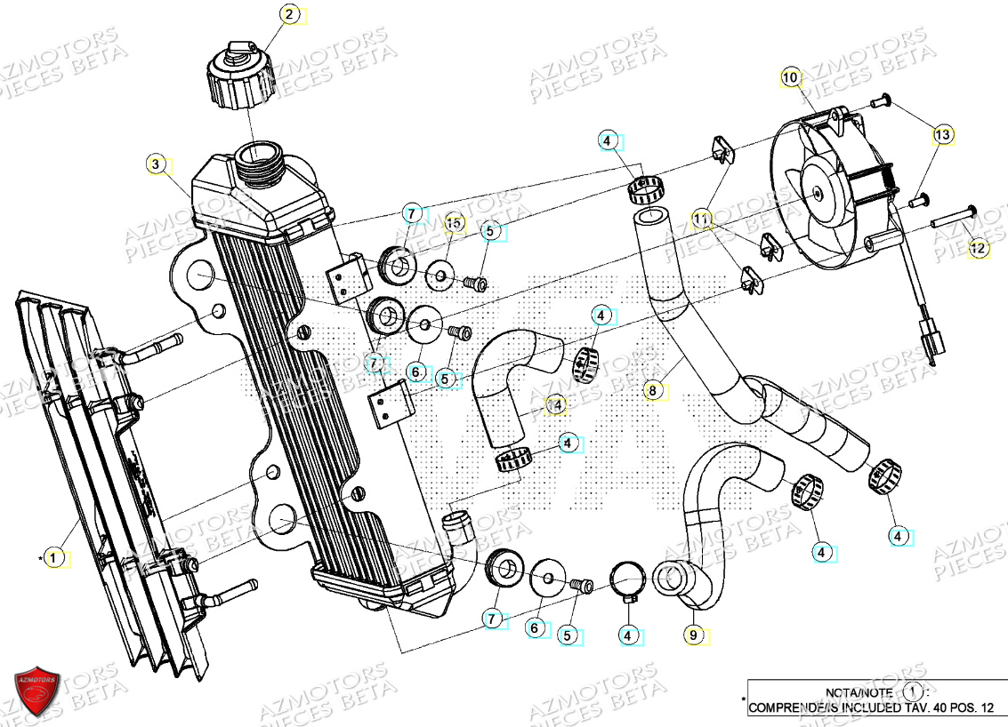 Radiateur BETA Pièces Beta ENDURO RR 125 4T T 2023