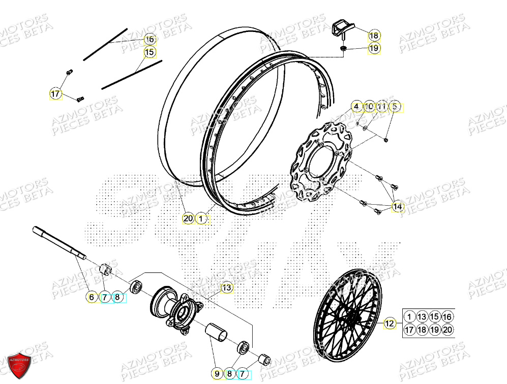 Roue Avant BETA Pièces Beta ENDURO RR 125 4T T 2023