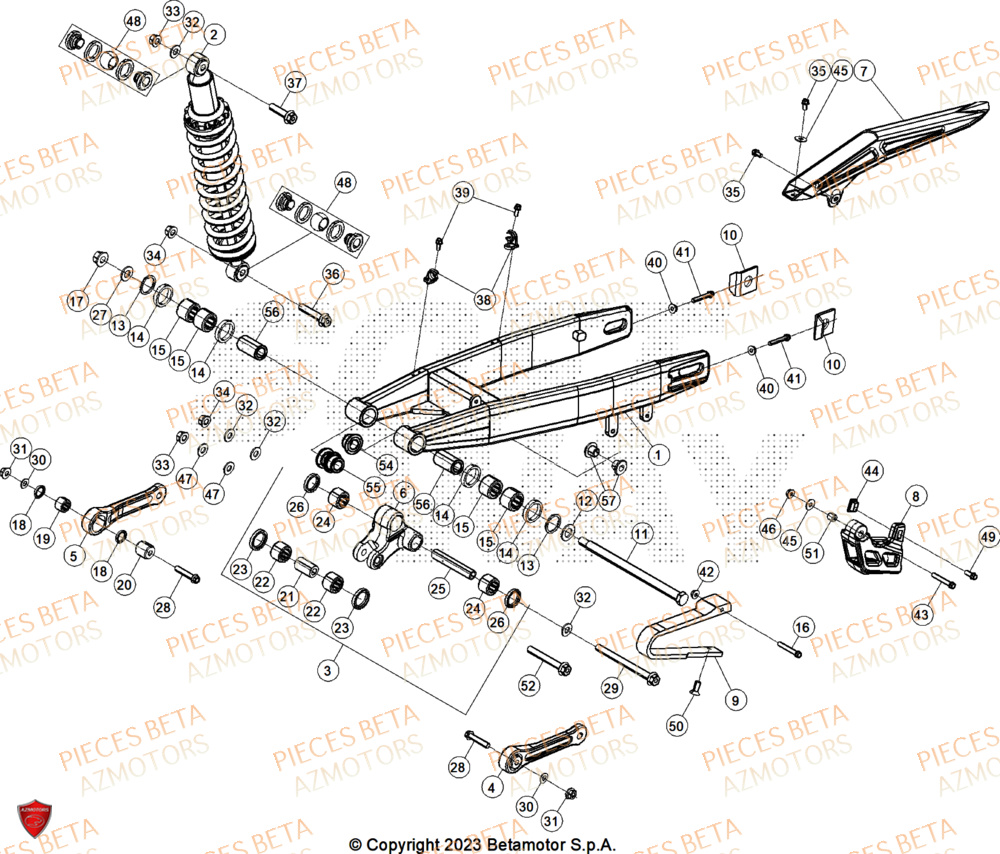 Bras Oscillant BETA Pièces Beta ENDURO RR 125 4T T X 2025